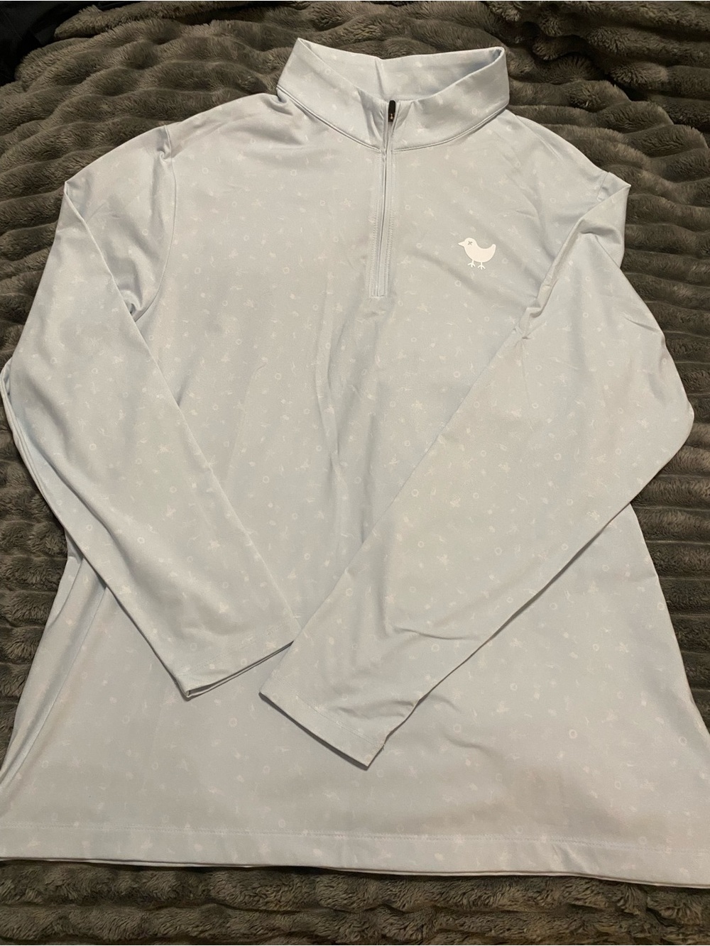 Bad Birdie Light Blue 1/4 Zip Long Sleeve Golf Shirt